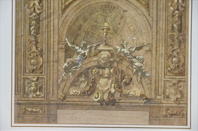 Lot 279 - Genoese School. Design for a Baroque Ornamental Monument