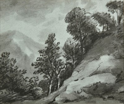 Lot 365 - Monro (Thomas, 1759-1833). Trees in a mountain landscape, and others