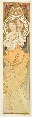 Lot 182 - Mucha (Alphonse). A set of Moet & Chandon chromolithographed labels in an album