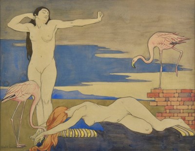 Lot 476 - Emslie (Rosalie, 1891-1977). Female nudes and flamingos