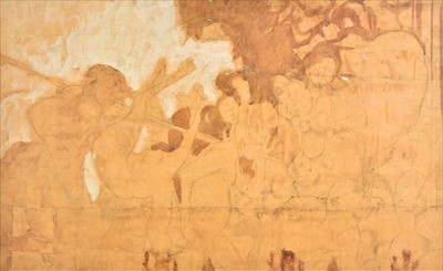 Lot 387 - Brangwyn (Frank, 1867-1956). Drawing for Rockefeller mural Man Labouring Painfully