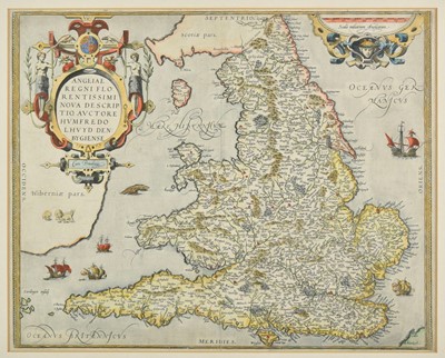Lot 35 - England & Wales. Ortelius (Abraham), Angliae Regni Florentissimi nova descriptio..., 1573