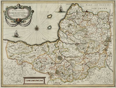Lot 154 - Somerset. Jansson (Jan), Comitatus Somersettensis, Somerest-Shire, circa 1638