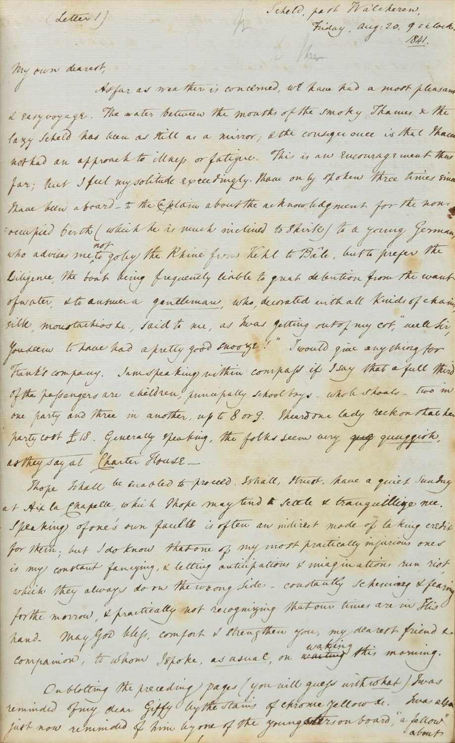 Lot 306 - Palgrave (Francis Ephraim, 1788-1861). Sir Francis Palgrave's Letters from Turin, 1841