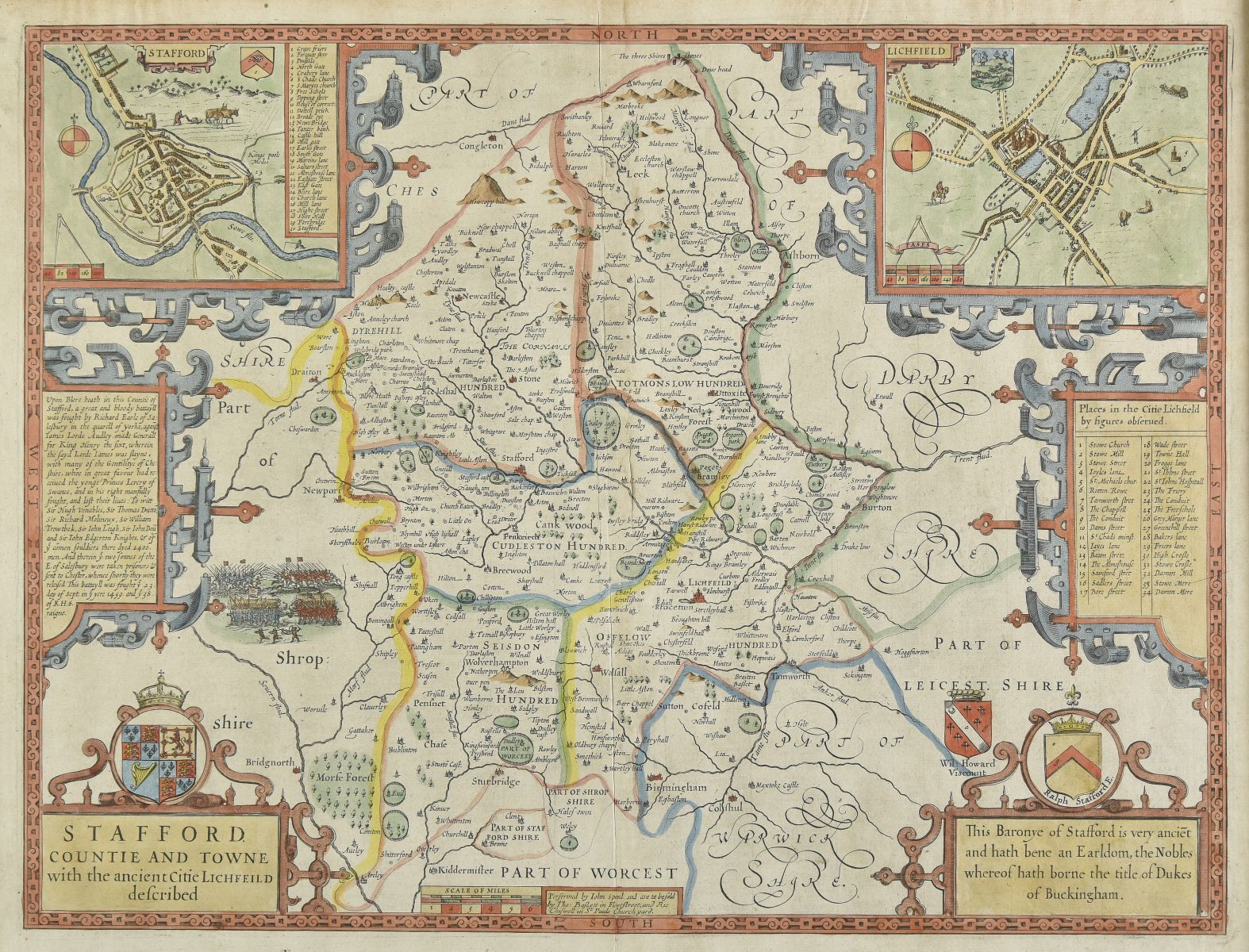 Uncoloured DEVONSHIRE 1610 Map by John Speed