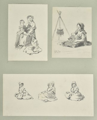 Lot 478 - English School, An album of pencil drawings, 1850-1885