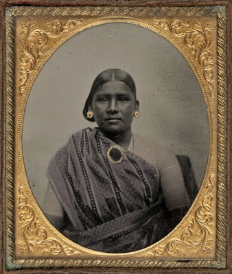 Lot 120 - Ethnographic Portrait. A sixth-plate ambrotype of a Sinhalese or Indian woman, c. 1860s
