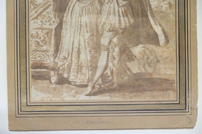 Lot 360 - French School. Courting couple, 17th century