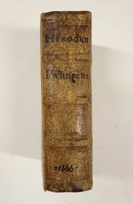Lot 534 - Manzolli (Pietro Angelo). Zodiacus vitae, 1566, bound with: Hesiod, 1564, Reformation binding