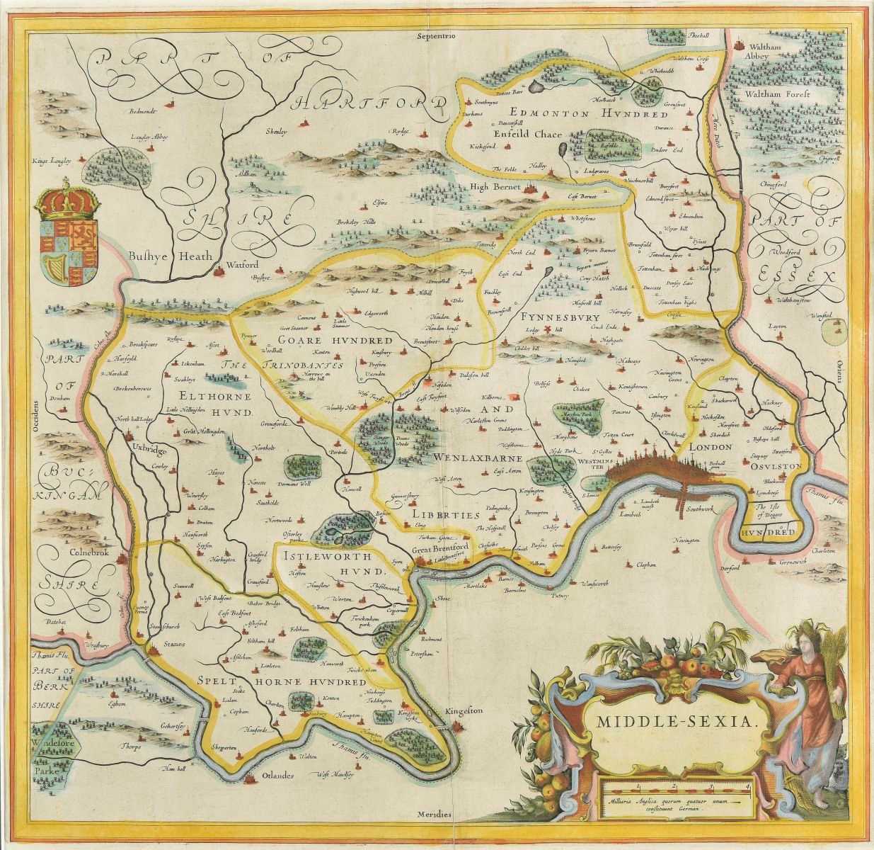 Lot 59 - Middlesex. Blaeu (Johannes), Middle-Sexia, circa 1645