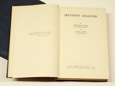 Lot 394 - Graham (Benjamin & Dodd, David L.). Security Analysis, 1st edition, second printing
