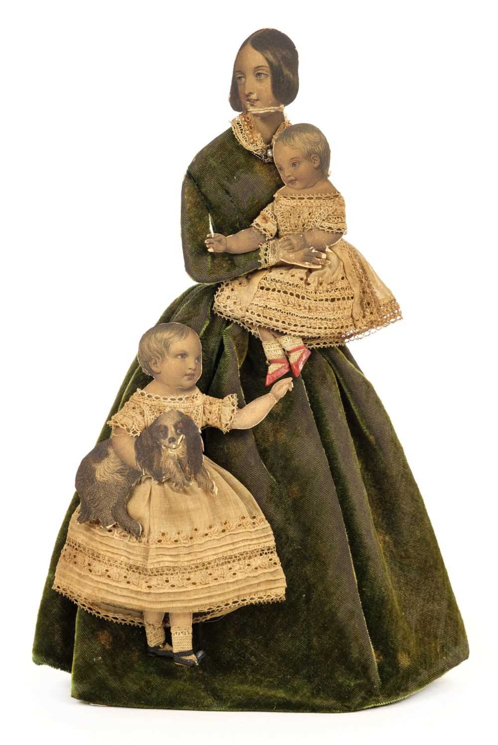 Lot 447 - Souvenir Doll. Queen Victoria & children, circa 1845