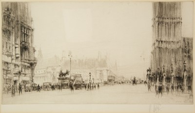 Lot 570 - Walcot (William, 1874-1943). Houses of Parliament and Westminster Bridge, London