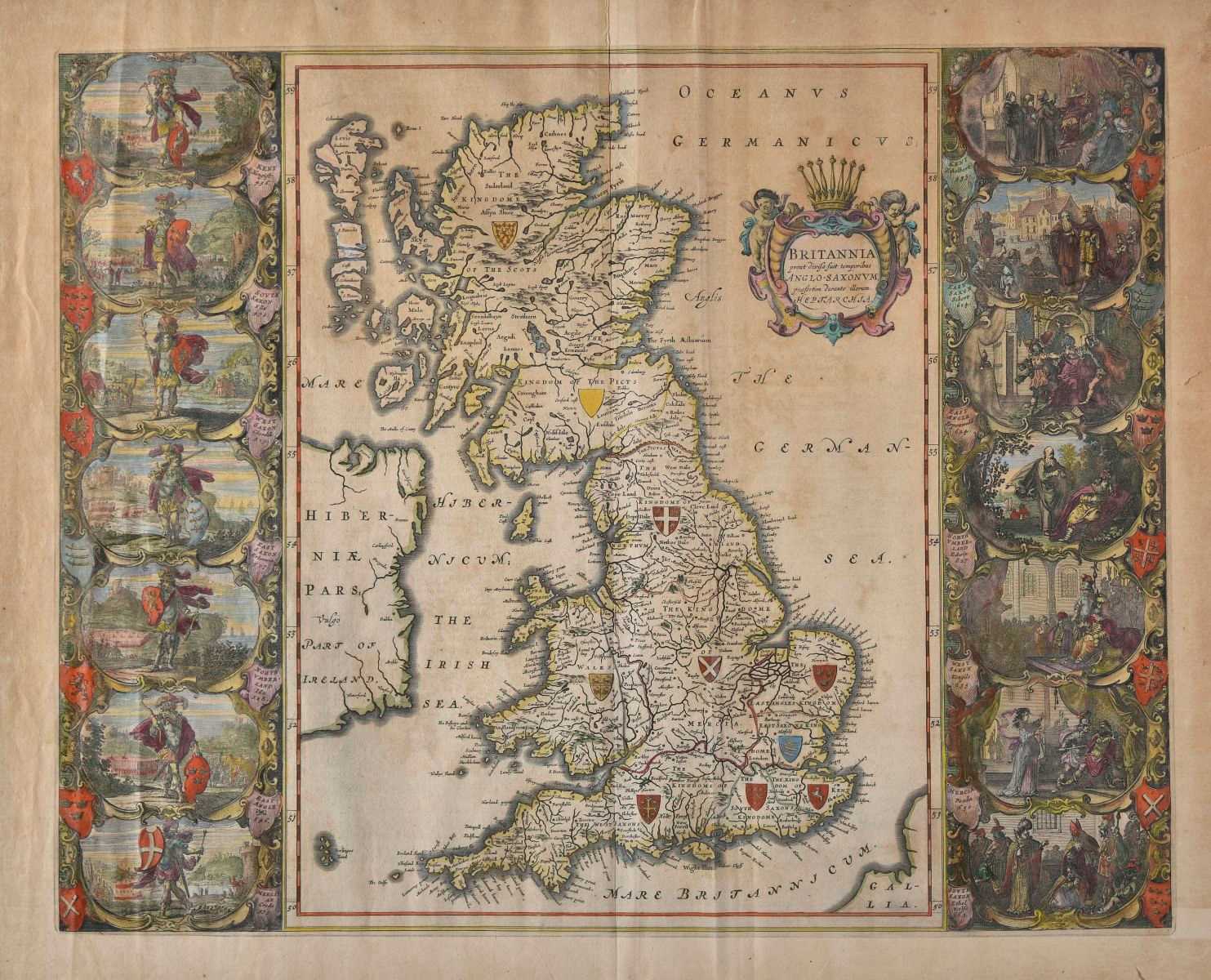 Lot 10 - British Isles. Blaeu (Johannes), Britannia prout divisa suit temporibus Anglo-Saxonum..., circa 1645