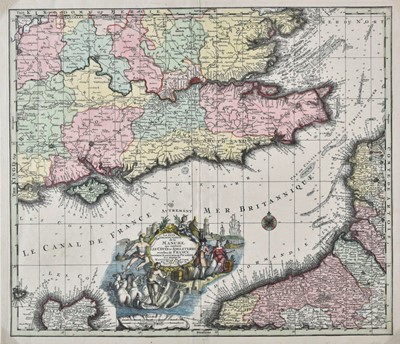 Lot 37 - English Channel. Seutter (Matthaus), La plus grande partie de la Manche..., circa 1740