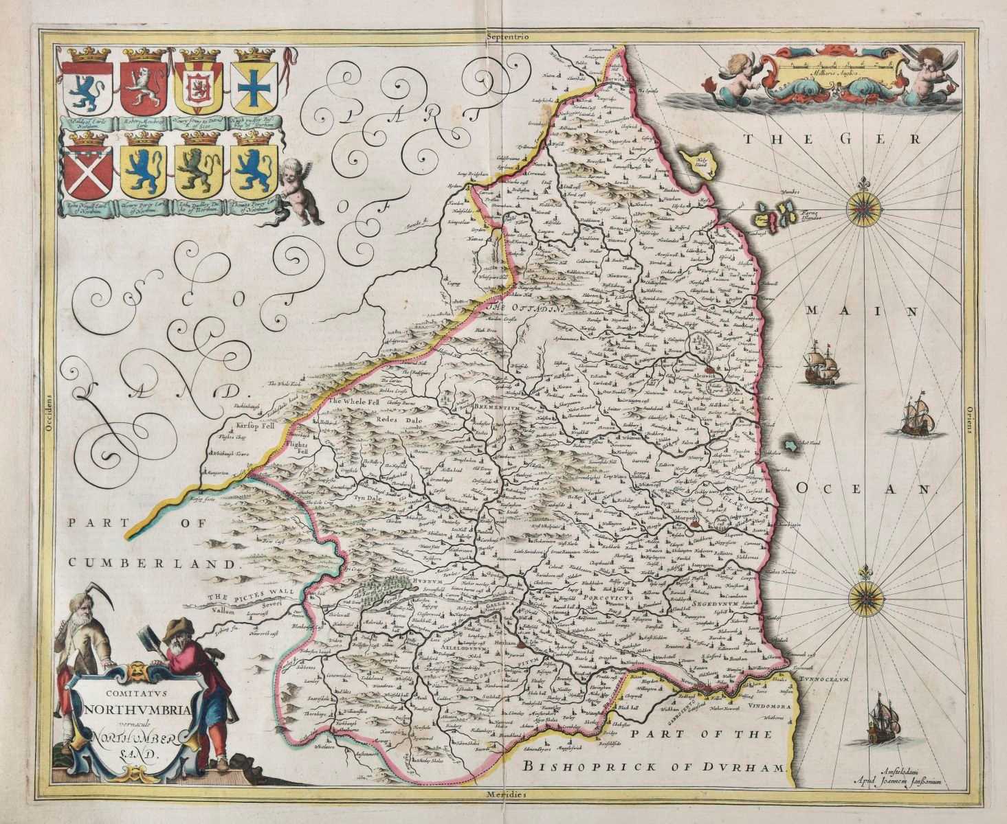 Lot 68 - Northumberland. Jansson (Jan), Comitatus Northumbria vernacule Northumberland, circa 1648
