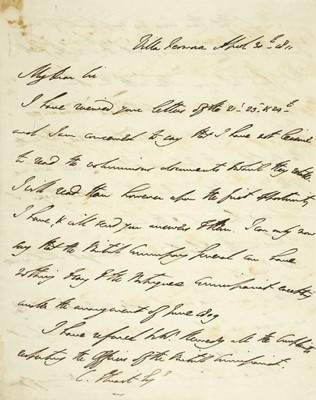 Lot 66 - Wellington (Duke of). Autograph letter signed to Charles Stuart, Villa Fermosa, 1811