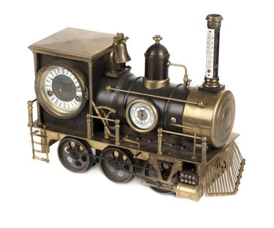 Lot 126 - Locomotive Clock. A French automaton clock c.1900