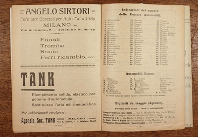 Lot 810 - Monza (Eni Circuit). Programa Ufficiale Circuito di Milano. Gran Premio dell'A. C. Italia 1922