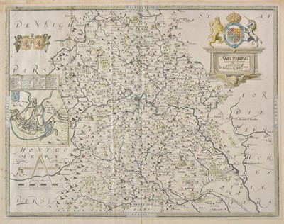 Lot 113 - Shropshire. Saxton (Christopher & Lea Philip), Shropshire accuratly drawen and sett forth, 1693