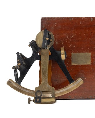 Lot 171 - Sextant. A cased Admiralty sextant by H. Hughes & Son, Ltd