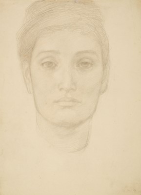 Lot 476 - Drawings & Watercolours. Portrait of a young woman, 1875