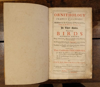 Lot 269 - Willughby (Francis, & John Ray). The Ornithology, 1st edition in English, 1678