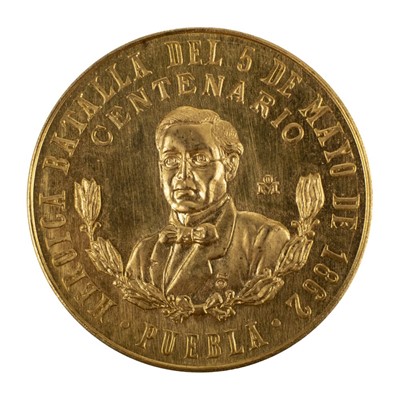 Lot 49 - Mexico. Battle of Puebla 1862-1962 commemorative gold coin