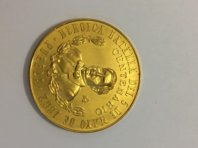 Lot 49 - Mexico. Battle of Puebla 1862-1962 commemorative gold coin