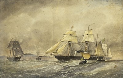 Lot 819 - Steam Clippers. A pair of watercolours, circa 1840s