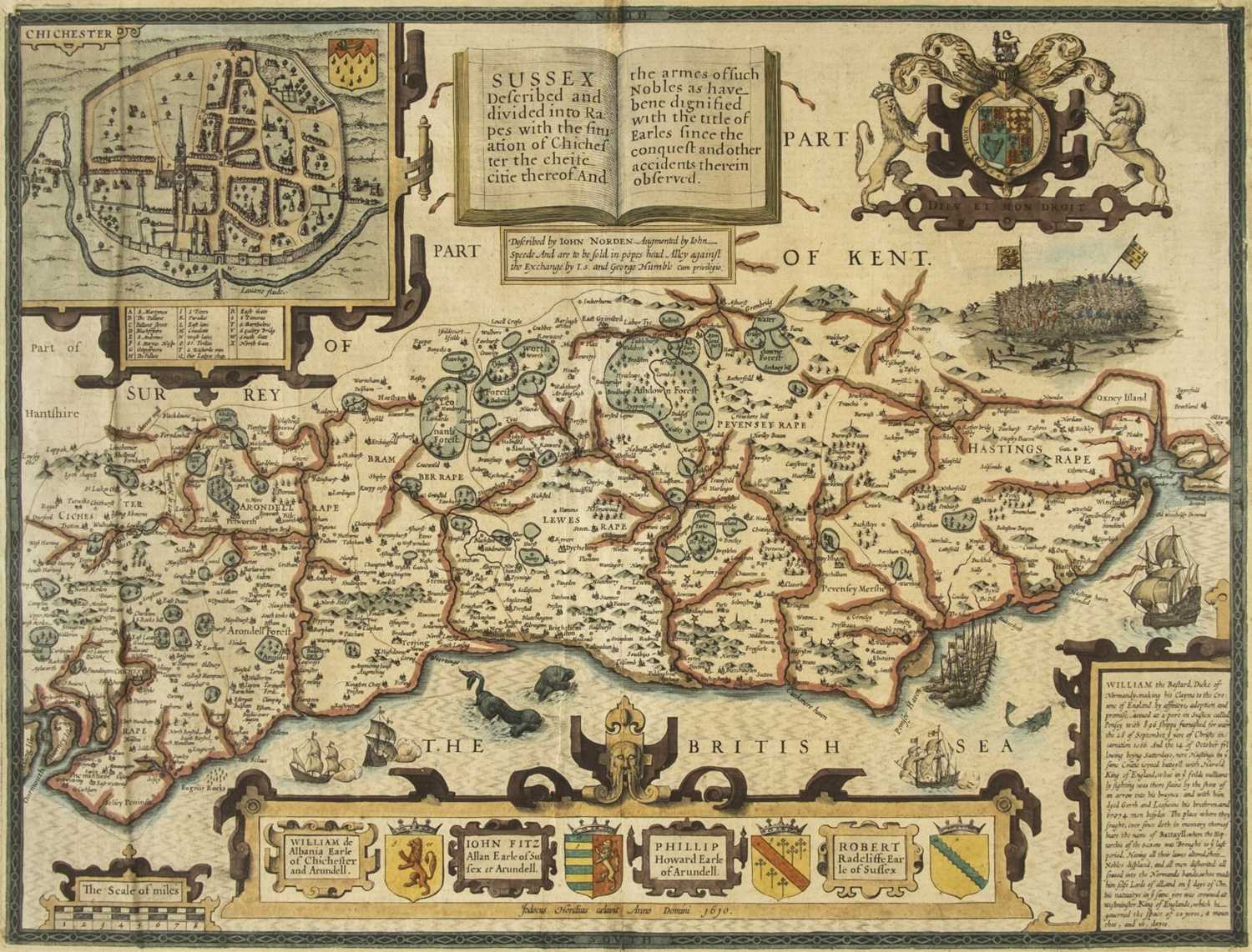 Lot 120 - Sussex. Norden (John & Speed John), Sussex described and divided into Rapes..., 1616