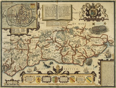 Lot 120 - Sussex. Norden (John & Speed John), Sussex described and divided into Rapes..., 1616