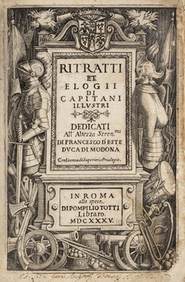 Lot 554 - Roscio (Giulio). Ritratti et elogii di capitani illustri, Rome, 1635