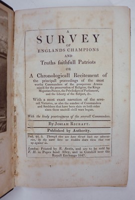 Lot 553 - Ricraft (Josiah). A Survey of Englands Champions and Truths faithfull Patriots, [1818]