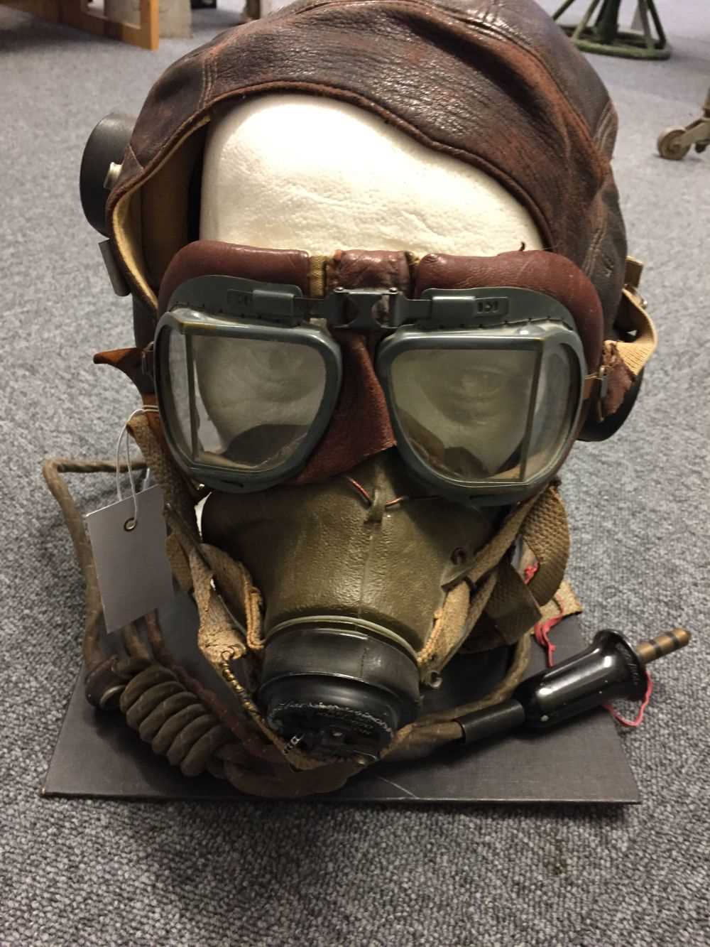 Lot 91 - Royal Air Force. WWII Flying Helmet, Goggles