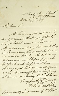 Lot 148 - Franklin (John, 1786-1847). Autograph Letter Signed, circa 1820