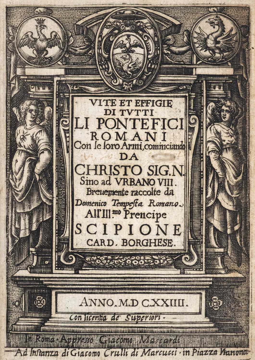 Lot 561 - Tempesta (Domenico). Vite et effigie di tutti li pontefici romani, Rome, 1624