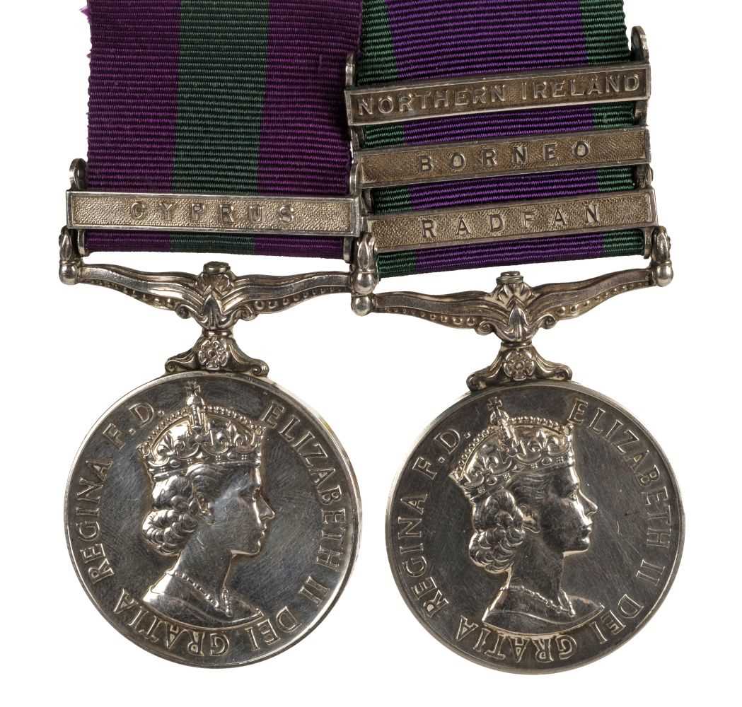 Lot 22 - General Service Medal. A pair of medals - Corporal E. Swain, Royal Signals