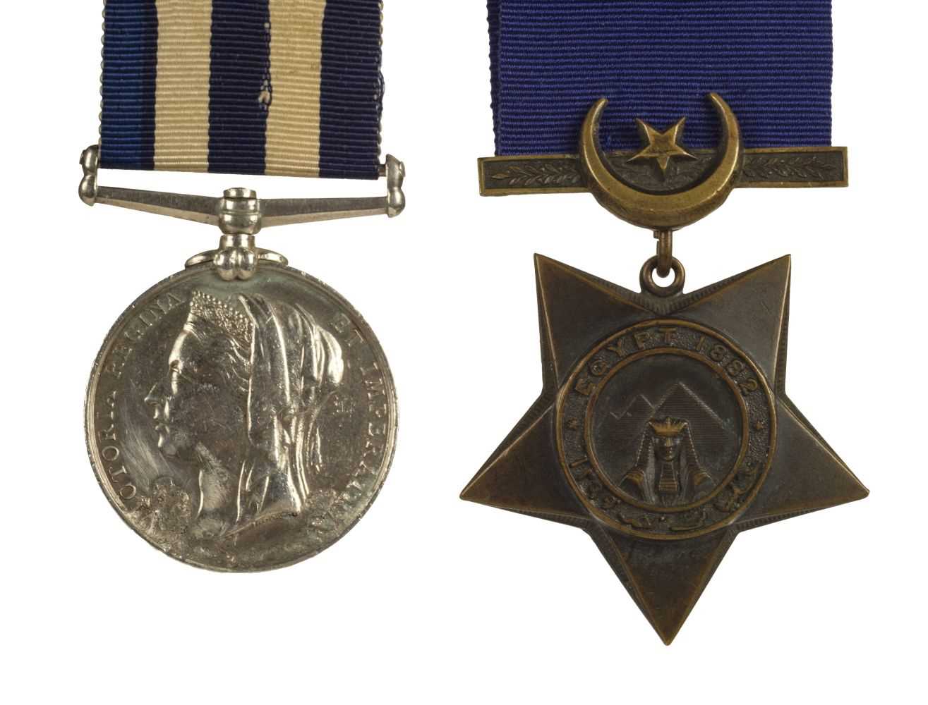 Lot 20 - Egypt. A pair of medals - Able Seaman W.J. Walsh, Royal Navy