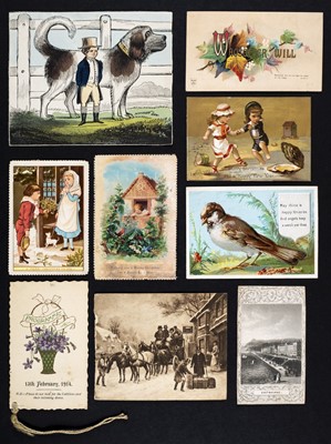 Lot 701 - Valentine & Commemorative Cards. A collection of Victorian valentine & commemorative cards