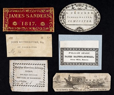 Lot 662 - Bookplates & labels. A collection of 30 bookplates and ownership labels, 18th & 19th century