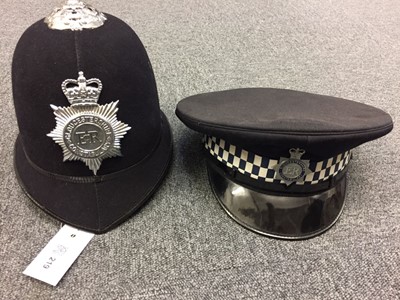 Lot 219 - Gloucestershire Police helmet and hat