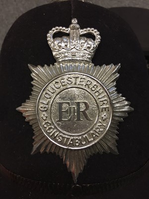 Lot 219 - Gloucestershire Police helmet and hat