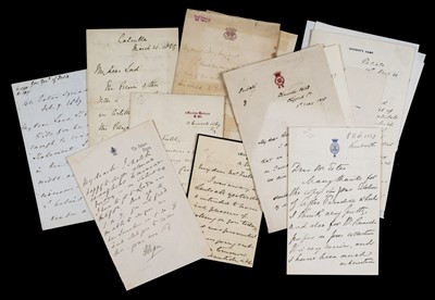 Lot 156 - India; Governors-General. Group of 12 autograph letters signed, 19th century