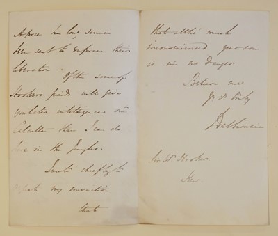 Lot 146 - Dalhousie (Marquess of). Autograph letter signed to Sir William Hooker, 1849, & other Indian letters