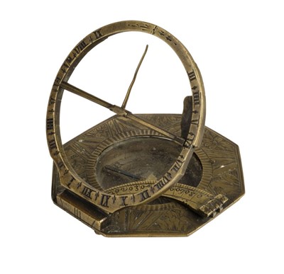 Lot 234 - 18th century pocket compass sundial by L. Grafs