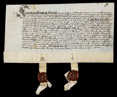 Lot 655 - Medieval Deed: Surrey. Deed of Gift, 28 March 21 Henry VIII [1530]