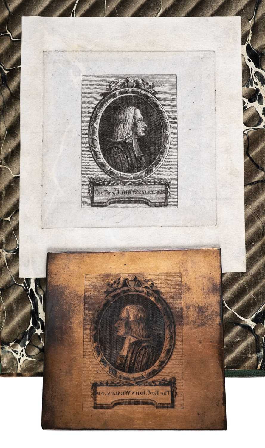 Lot 704 - Wesley (John, 1703-1771). Original engraved copper bookplate, c.1760