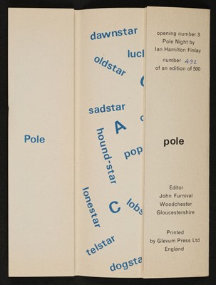 Lot 515 - Finlay (Ian Hamilton). Fish-Sheet One, 1963