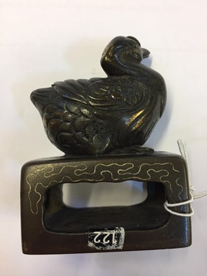 Lot 185 - Chinese seal. A 19th century Chinese bronze desk seal